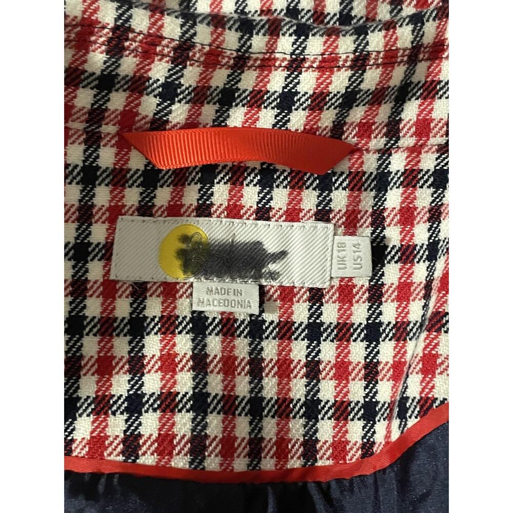 Boden Bramley Blazer Womens 14 US Multicolor Check Collared Lined Pockets Preppy - Picture 5 of 11